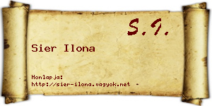Sier Ilona névjegykártya